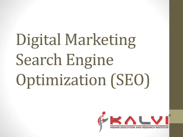 Digital Marketing Search Engine Optimization (SEO)