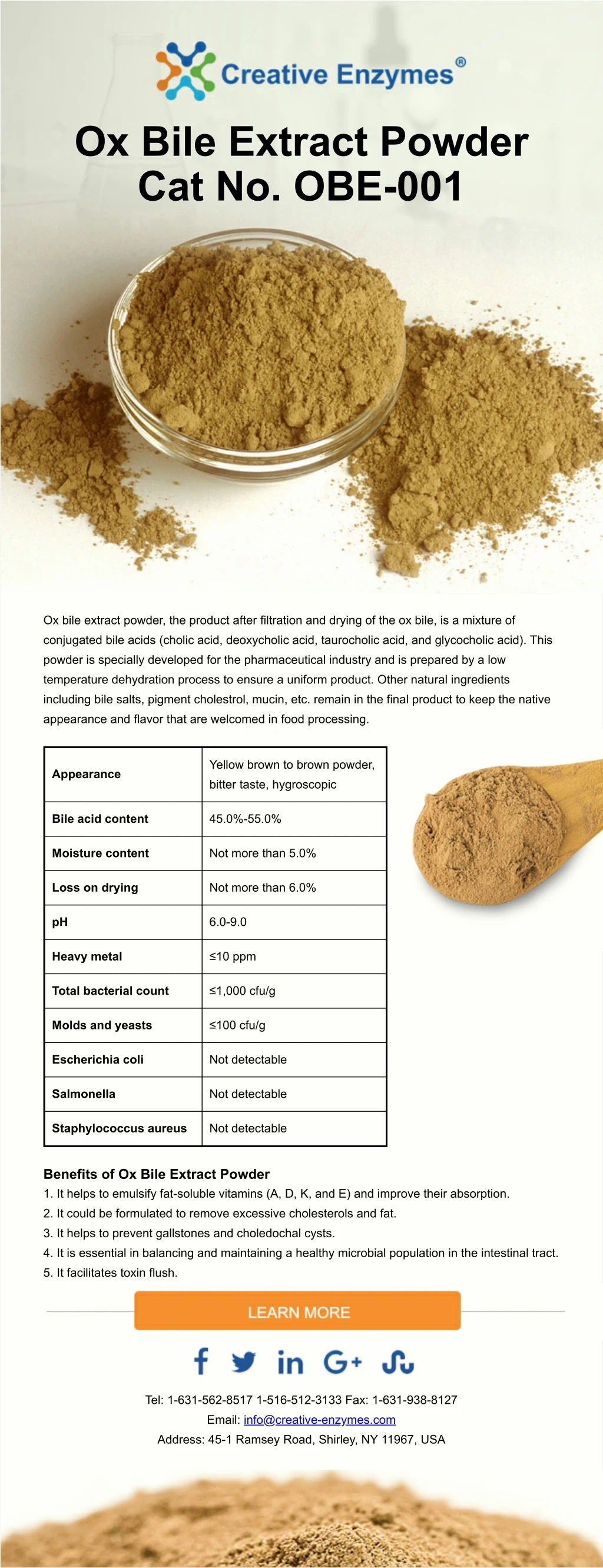 ox bile extract powder cat no obe 001