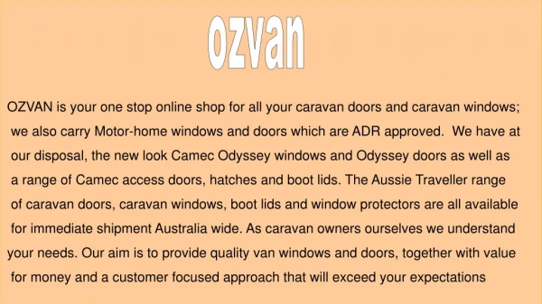 Best Caravan Parts & Accessories Store -ozvan.com.au