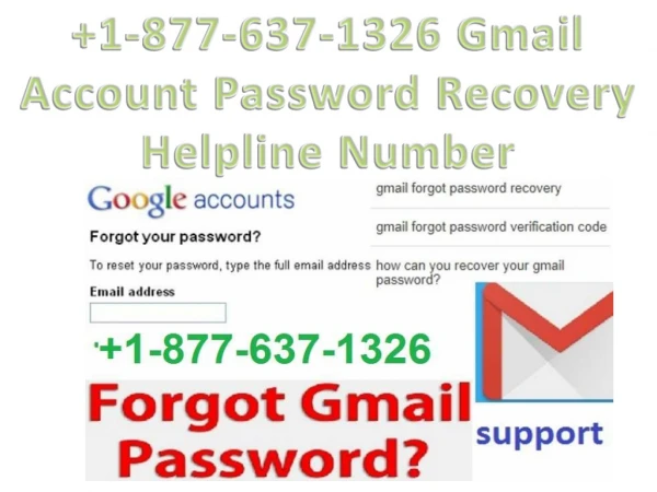 1-877-637-1326 Gmail Account Password Recovery Helpline Number