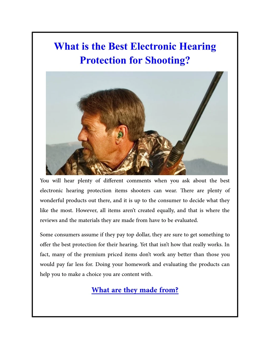 what is the best electronic hearing protection