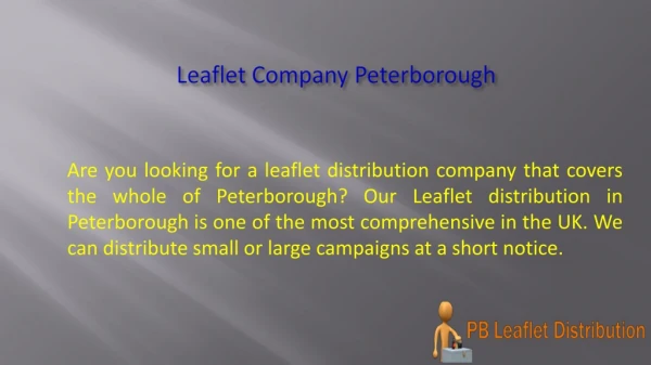 Leaflet Company Peterborough