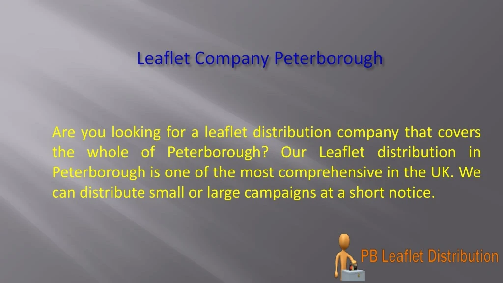 leaflet company peterborough