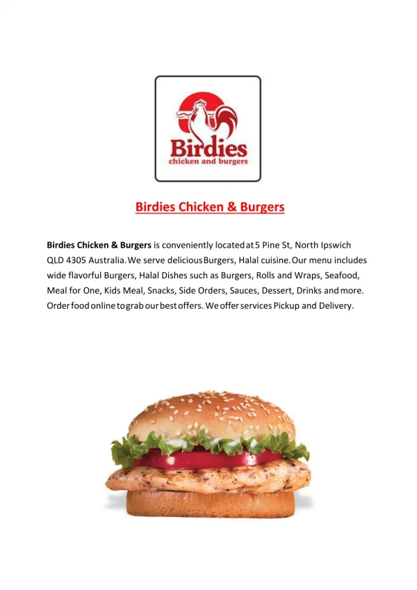 Birdies Chicken & Burgers-North Ipswich - Order Food Online