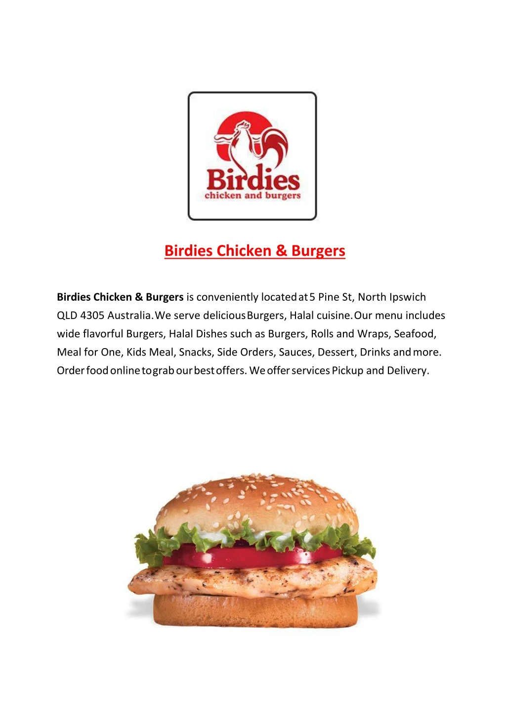 birdies chicken burgers