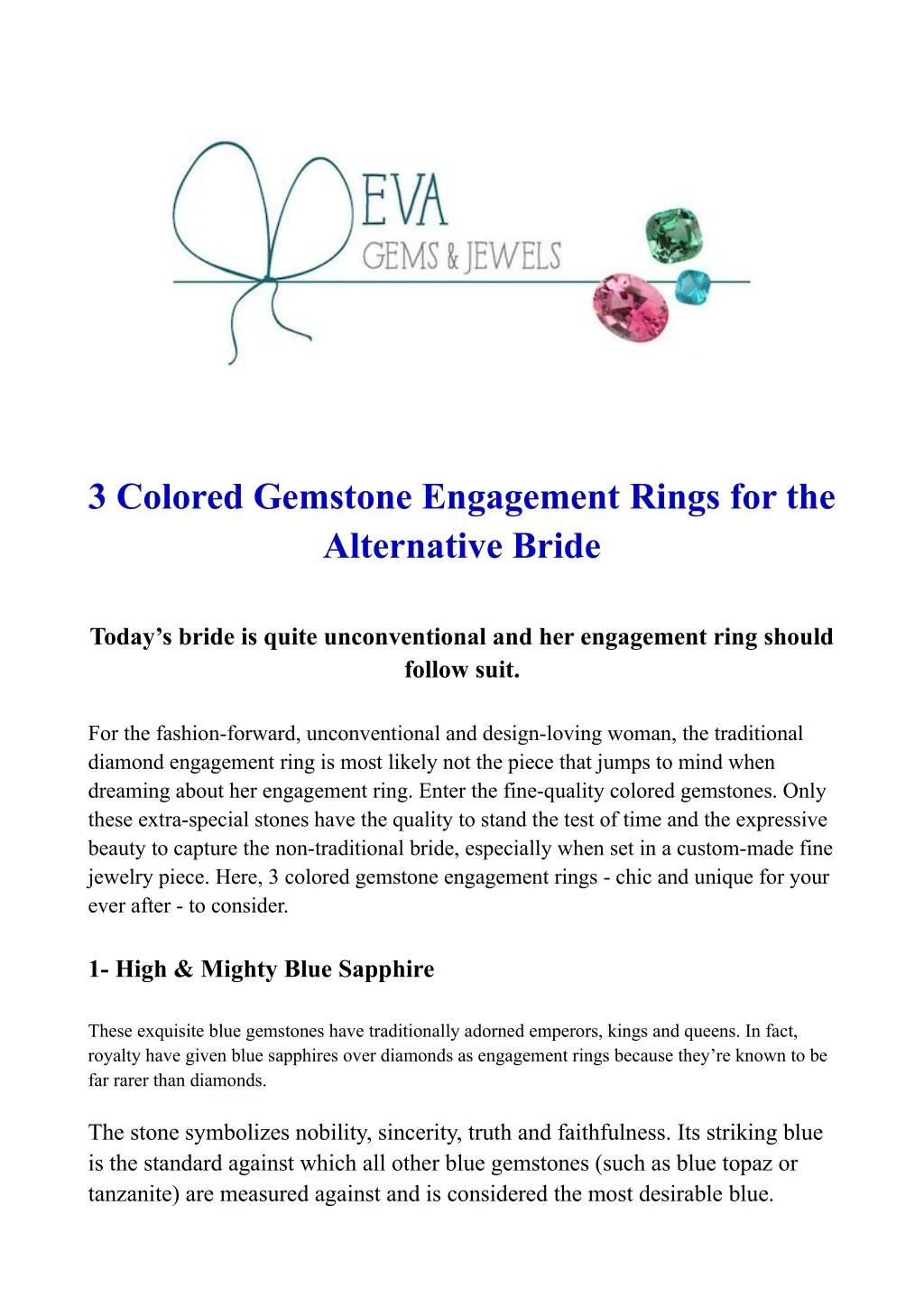 3 colored gemstone engagement rings