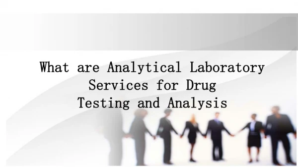 What are Analytical Laboratory Services for Drug Testing and Analysis