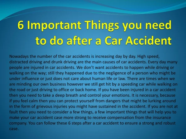 6 important things you need to do after a car accident