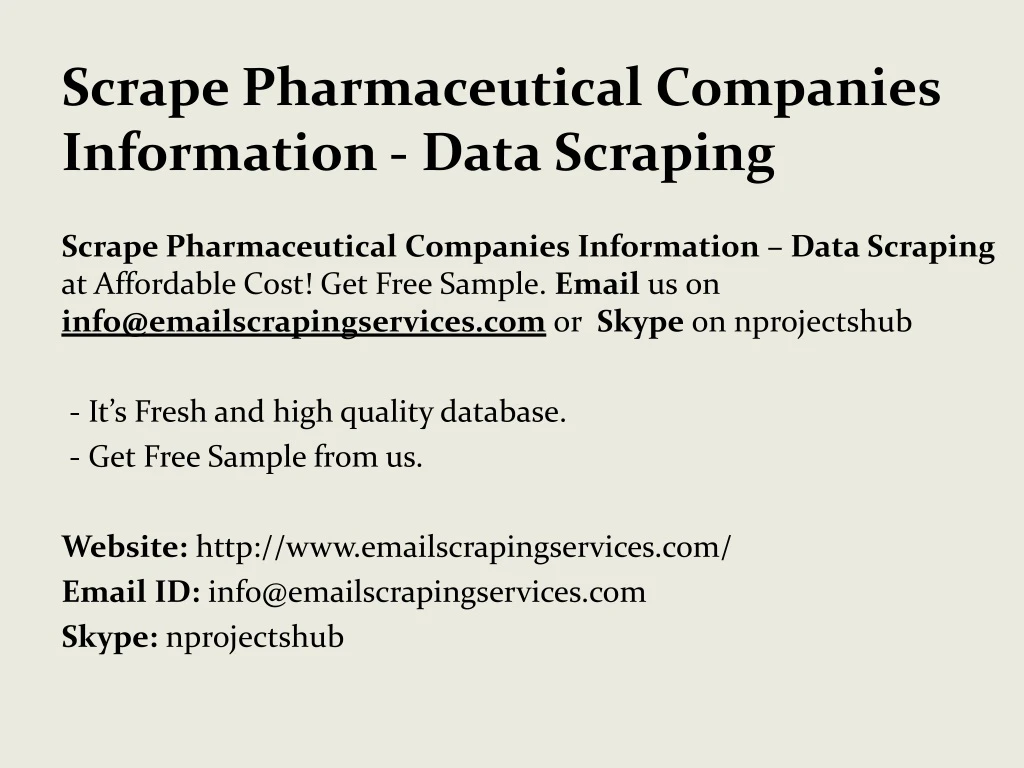 scrape pharmaceutical companies information data scraping
