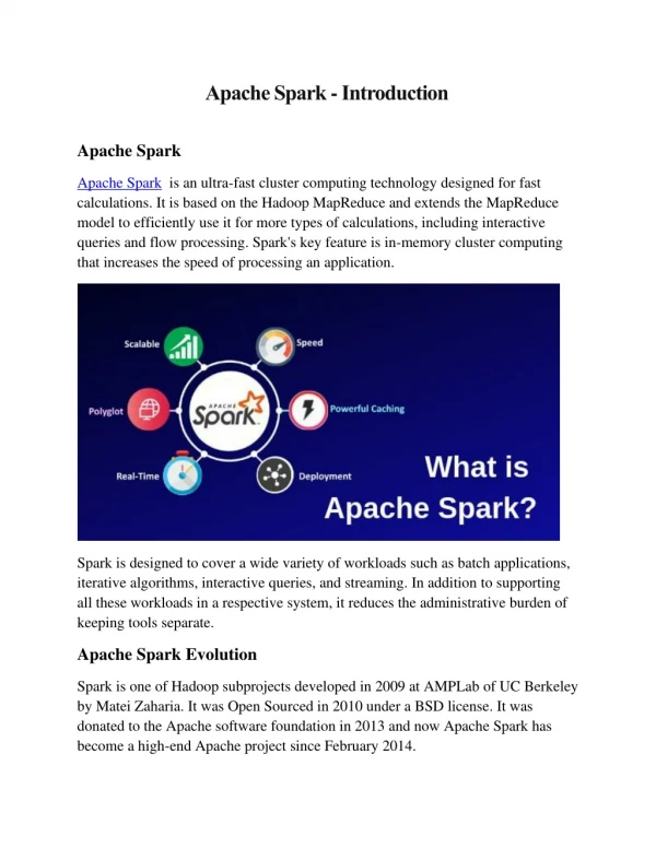 Apache Spark - Introduction