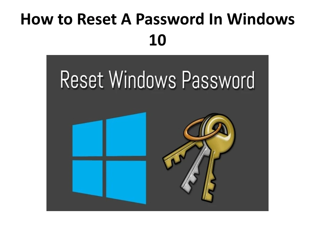 how to reset a password in windows 10