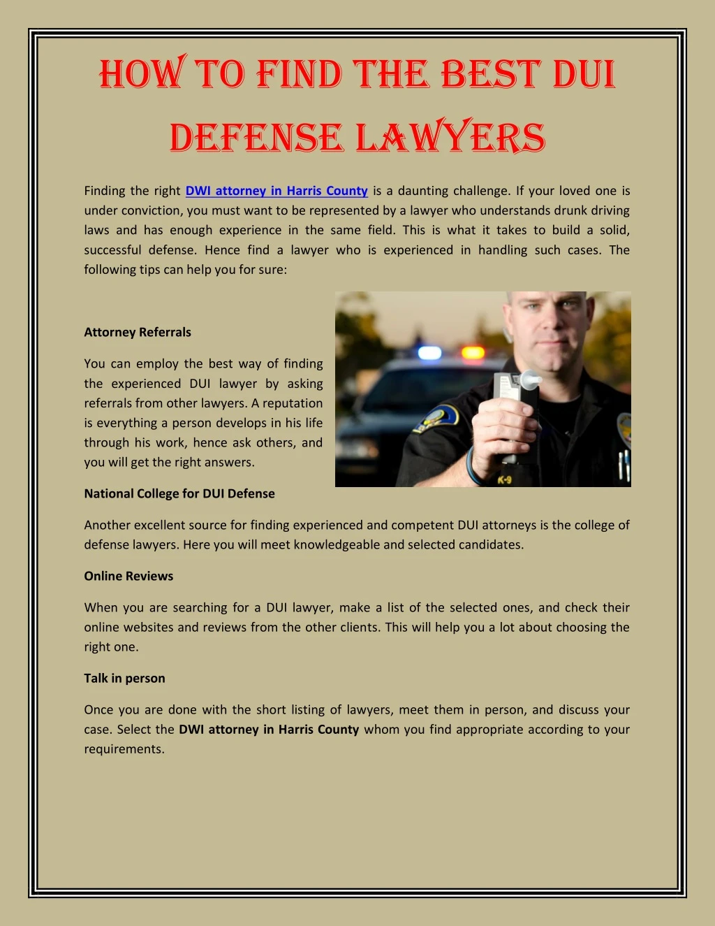 how to find the best dui defense lawyers