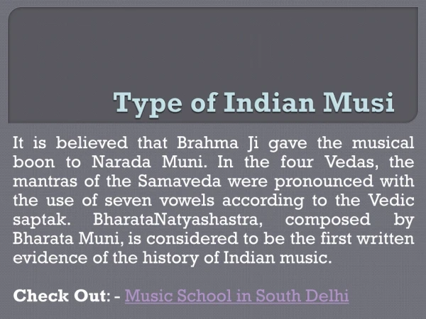 Types of Indian Music