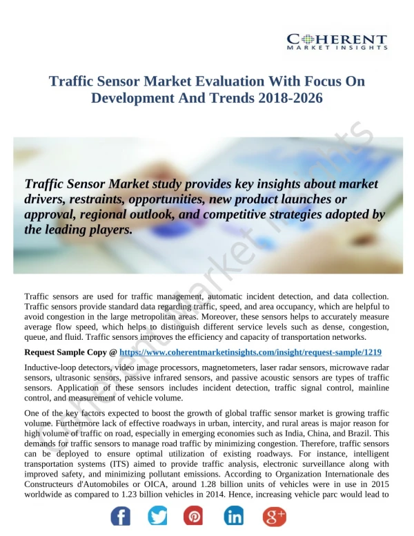 Traffic Sensor Market Evaluation With Focus On Development And Trends 2018-2026