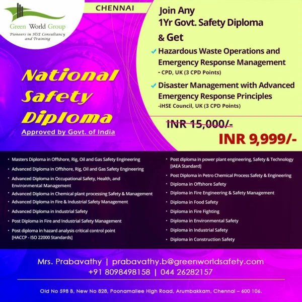 Join National Safety Diploma in Chennai