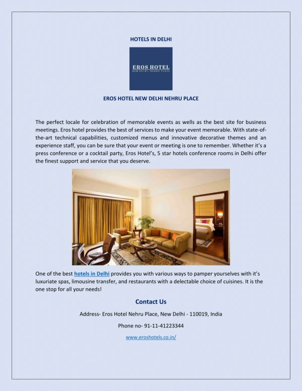 Find best hotels in Delhi