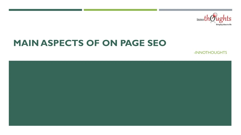 main aspects of on page seo