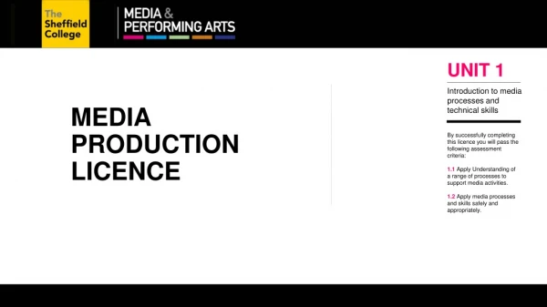 MEDIA PRODUCTION LICENCE