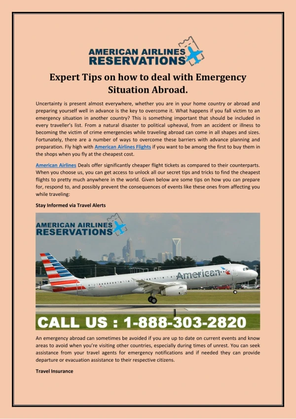 Expert Tips on how to deal with Emergency Situation Abroad.