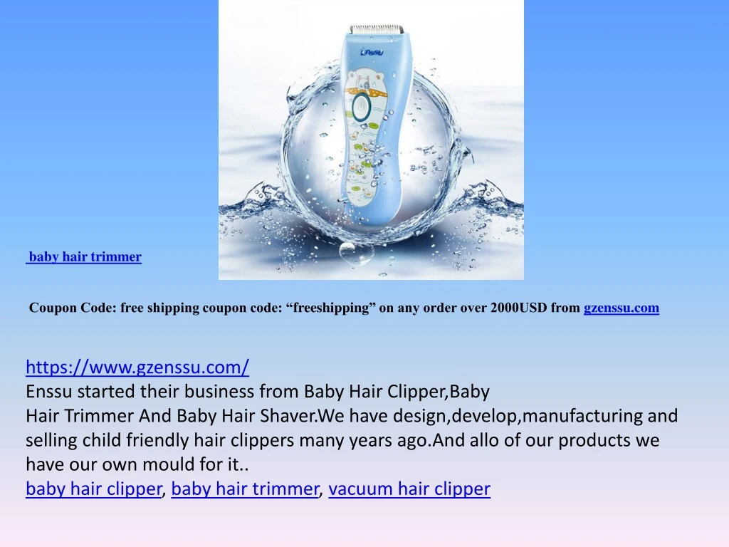 baby hair trimmer coupon code free shipping