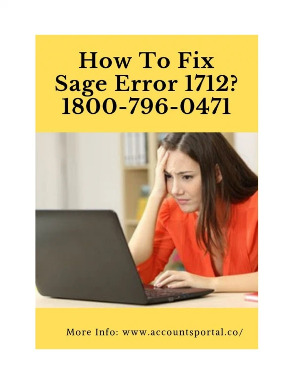 How I Can Fix Sage 50 Error 1712? Get Help 1800-796-0471