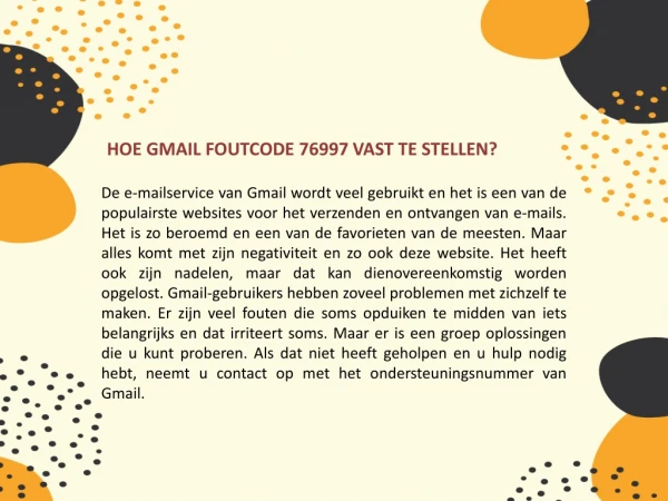 HOE GMAIL FOUTCODE 76997 VAST TE STELLEN?