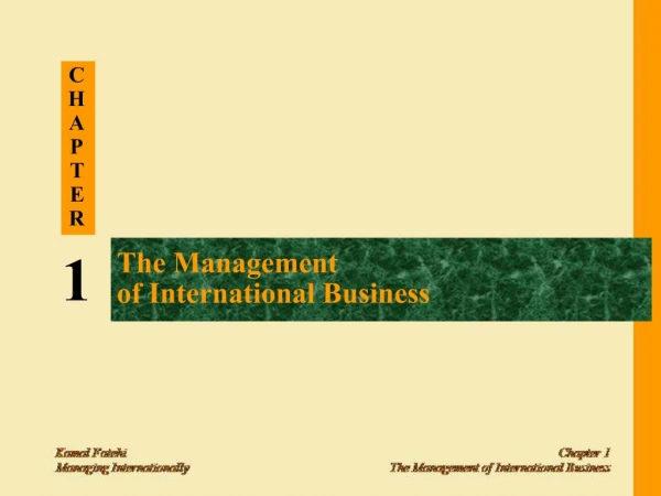 The Management of International Business