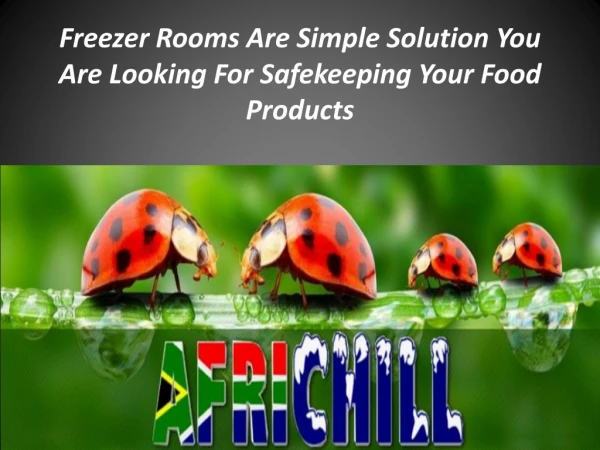 Freezer Rooms Are Simple Solution You Are Looking For Safekeeping Your Food Products