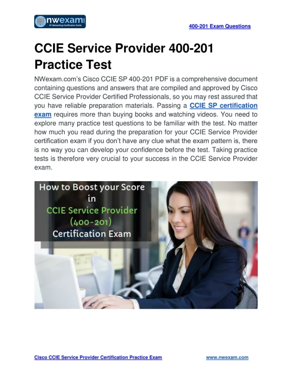 Cisco CCIE Service Provider 400-201 CCIE SP Exam Practice Test - Secret To Pass In First Attempt