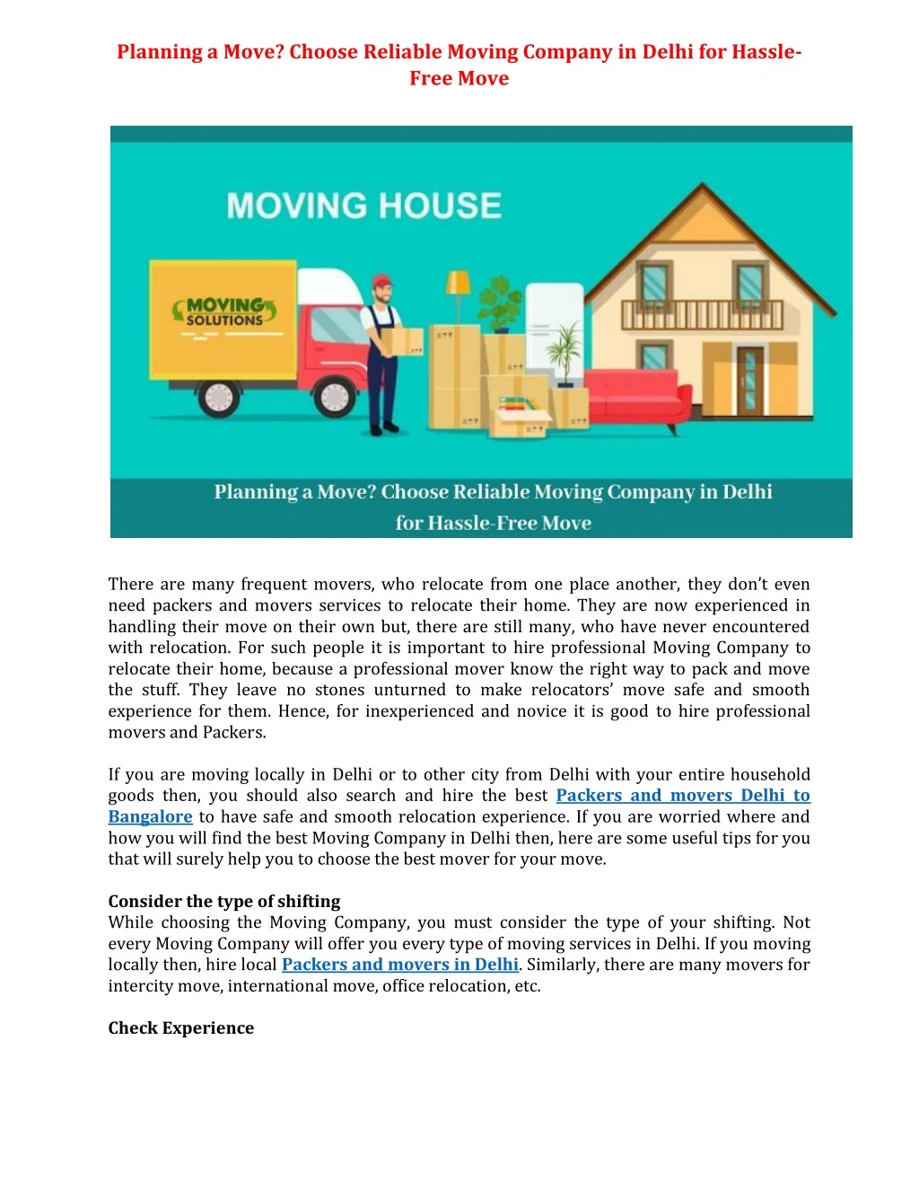 planning a move choose reliable moving company