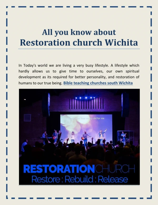 All you know about Restoration church Wichita