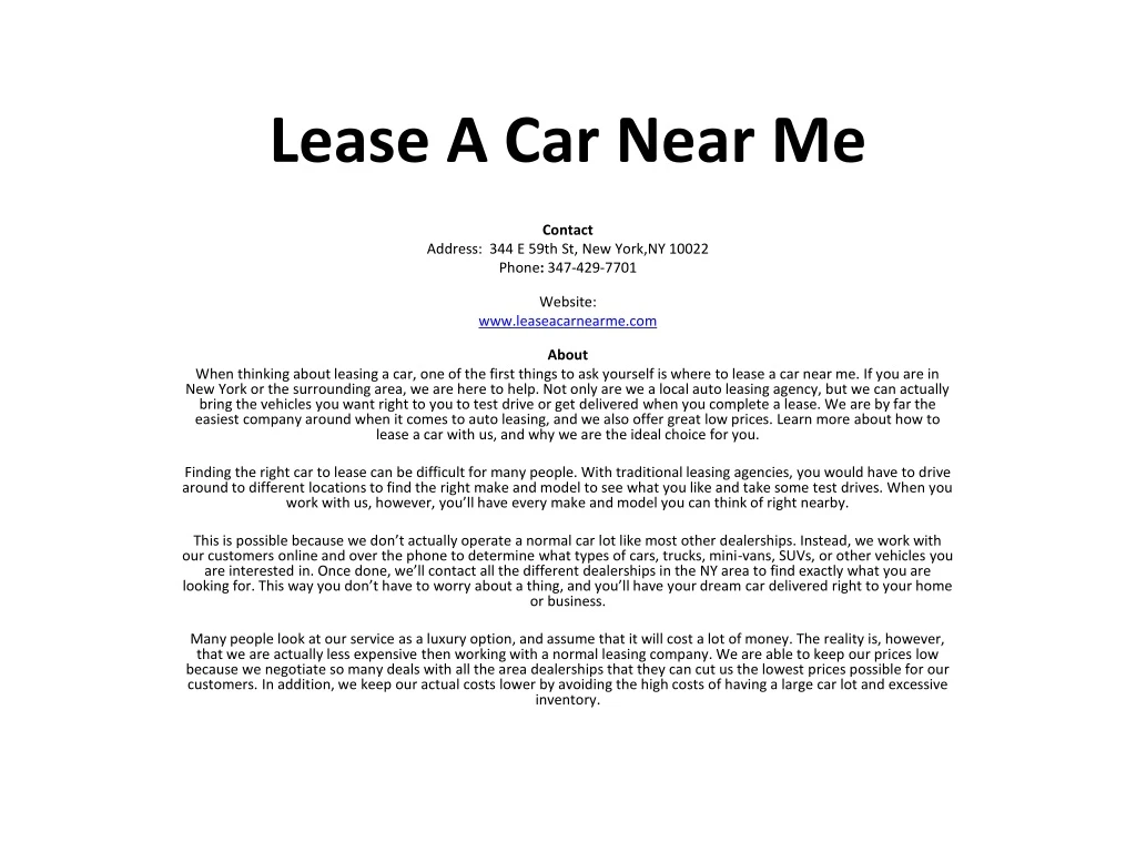 lease a car near me