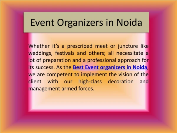 Event Organizers in Noida