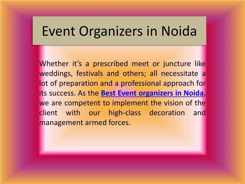 event organizers in noida