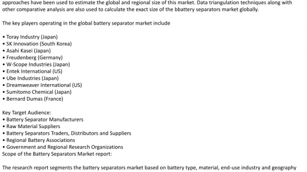 Battery Separators Market