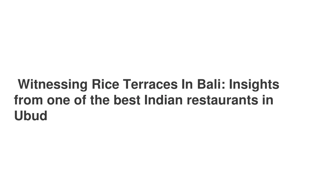 witnessing rice terraces in bali insights from one of the best indian restaurants in ubud
