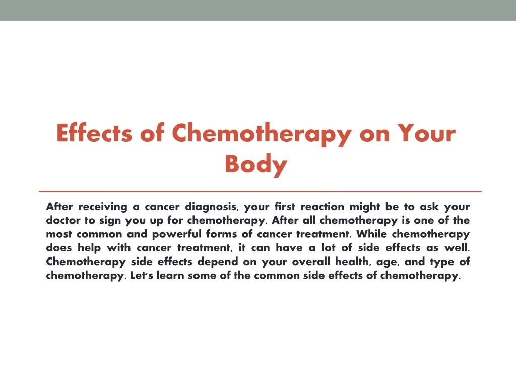 effects of chemotherapy on your body