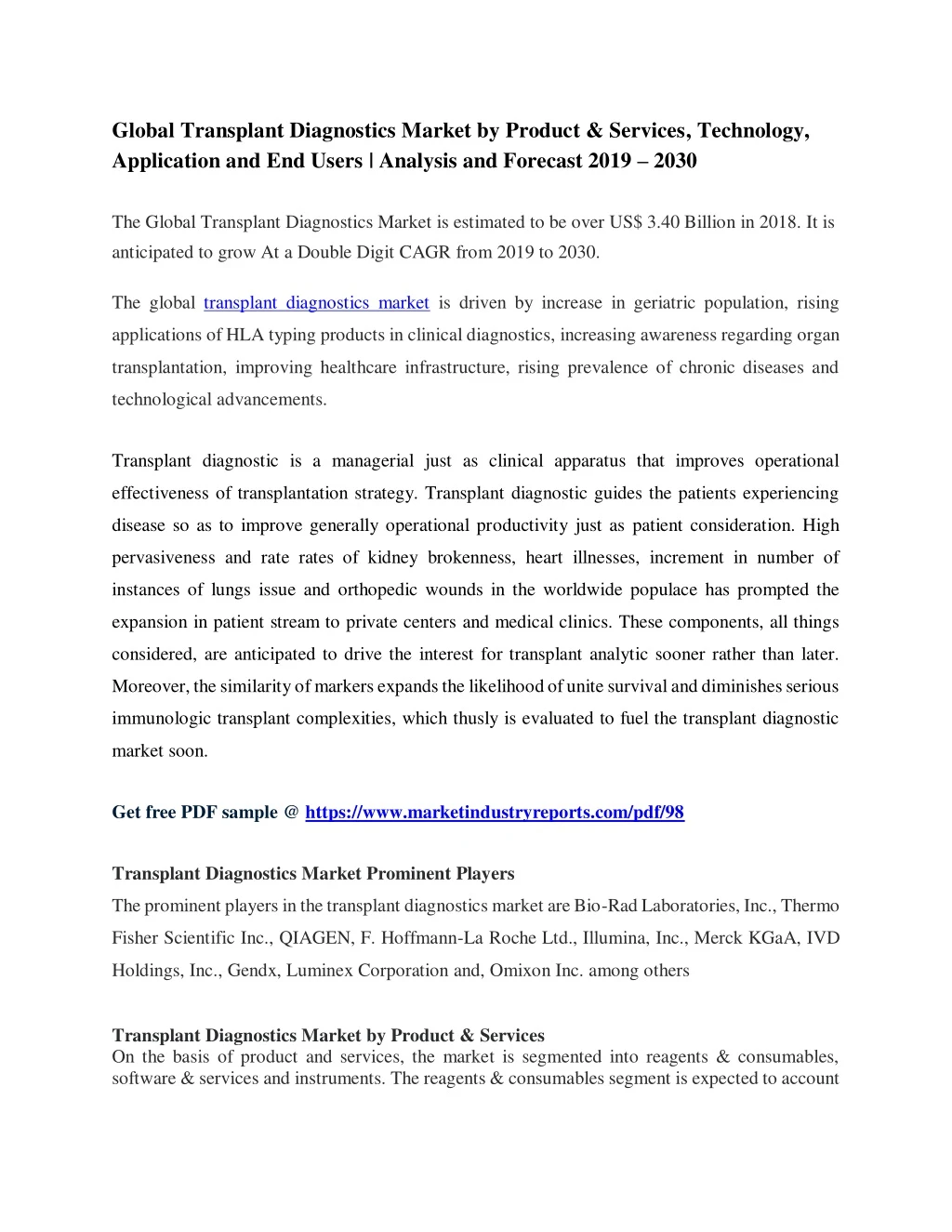 global transplant diagnostics market by product