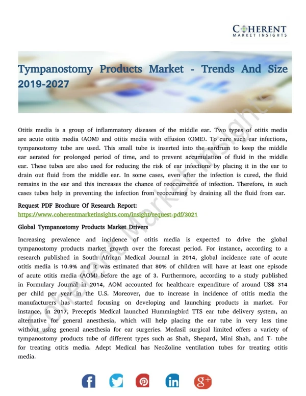 Tympanostomy Products Market - Trends And Size 2019-2027