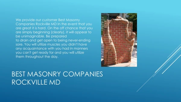 Quality Masonry Companies Rockville MD