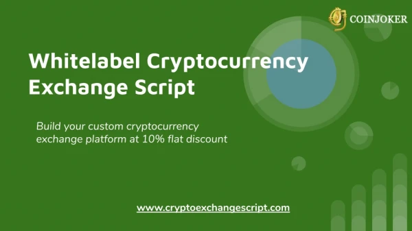 Whitelabel cryptocurrency exchange script Development