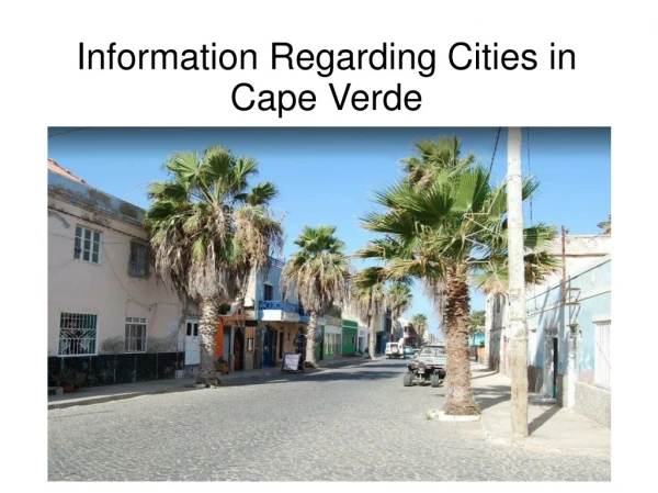 Information Regarding Cities in Cape Verde