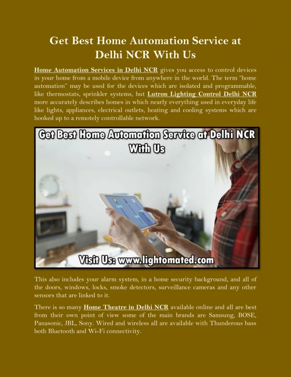 get best home automation service at delhi
