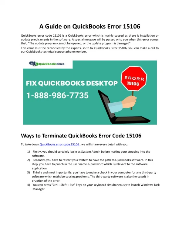 QuickBooks Error 15106