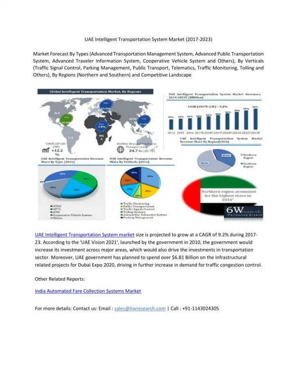 uae intelligent transportation system market 2017