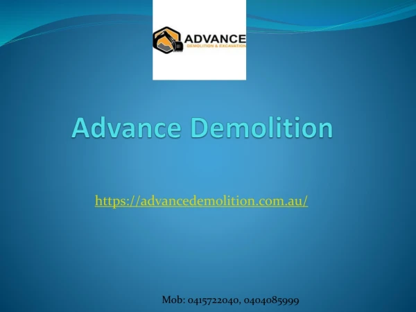 Advance Demolition Melbourne