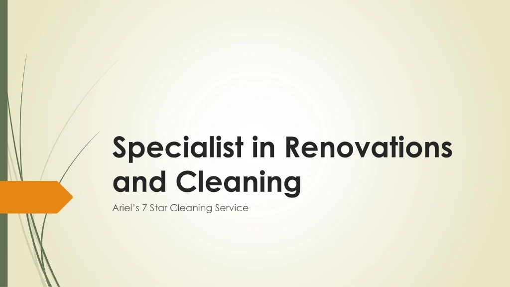 specialist in renovations and cleaning
