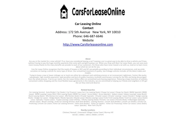 Car Leasing Online