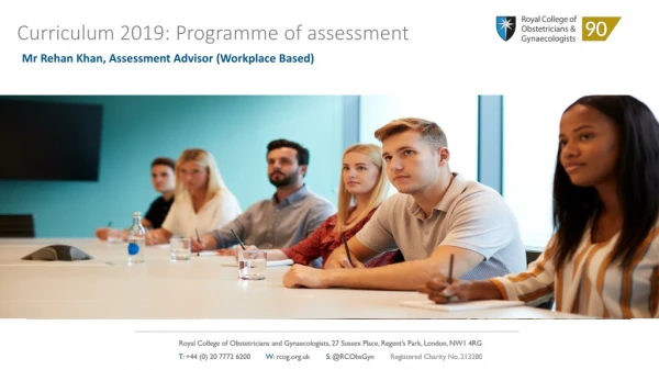 Curriculum 2019: Programme of assessment