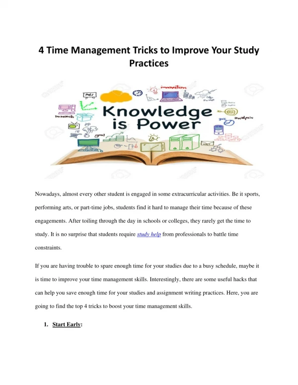 4 Time Management Tricks to Improve Your Study Practices